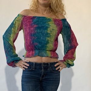 A3 Design Shimmery Mermaid Style Crop Top Size M